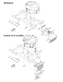 B&S Model 28 & Tec 135 Muffler parts for Mtd Gold Lawn Tractor 13AJ795G004 / 2008 from AppliancePartsPros.com