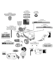 Label Map Mtd Gold parts for Mtd Gold Lawn Tractor 13AL771H004 / 2009 from AppliancePartsPros.com