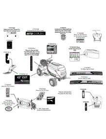 Label Map parts for Mtd Gold Lawn Tractor 13AL795S004 / 2014 from AppliancePartsPros.com