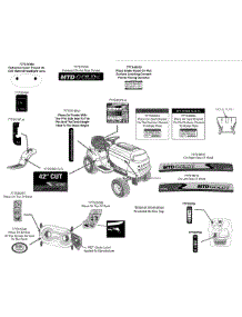 Label Map parts for Mtd Gold Lawn Tractor 13AX795S004 / 2014 from AppliancePartsPros.com