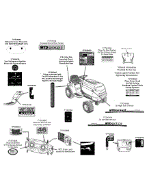Label Map 13Ax795t004 parts for Mtd Gold Lawn Tractor 13AX795T004 / 2012 from AppliancePartsPros.com