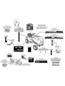 Label Map 13Ax795t004 parts for Mtd Gold Lawn Tractor 13AX795T004 / 2013 from AppliancePartsPros.com