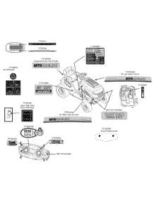 Label Map parts for Mtd Gold Lawn Tractor 13AX915T004 / 2010 from AppliancePartsPros.com