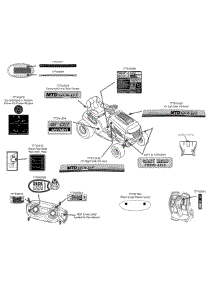 Label Map 13Ax915t004 parts for Mtd Gold Lawn Tractor 13AX915T004 / 2012 from AppliancePartsPros.com