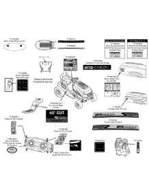 Label Map parts for Mtd Gold Lawn Tractor 13AX935T004 / 2014 from AppliancePartsPros.com