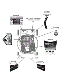 Label Map parts for Mtd Pro Self-Propelled Walk-Behind Mower 12A-98K3095 / 2009 from AppliancePartsPros.com