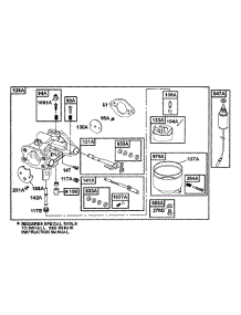 B&S Carburetor Group (Part 1) parts for Mtd Pro Wide Area Mower 55AF3C5M195 from AppliancePartsPros.com