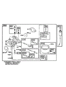 B&S Carburetor Group (Part 1) parts for Mtd Pro Wide Area Mower 55AF3C5T195 from AppliancePartsPros.com