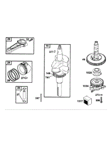 B&S Connecting Rod, Piston Group, Crankshaft parts for Mtd Pro Wide Area Mower 55AF3C5T195 from AppliancePartsPros.com