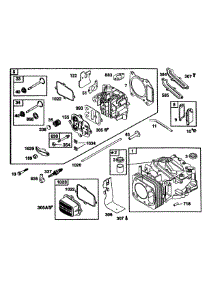 B&S Engine Cylinder & Head parts for Mtd Pro Commercial Mower 52B-370-195 from AppliancePartsPros.com