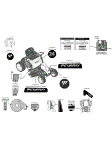 Label Map parts for Murray Lawn Tractor 13B326JC758 / 2015 from AppliancePartsPros.com