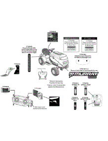 Label Map Murray parts for Murray Lawn Tractor 13AO785T058 / 2012 from AppliancePartsPros.com