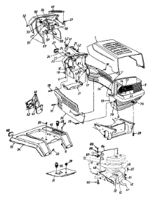 Hood Style 5 / Muffler parts for Power Kraft Garden Tractor TMO-3399006 / 1996 from AppliancePartsPros.com