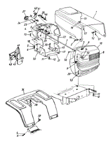 Hood Style 7 parts for Ranch King Lawn Tractor 134H607F205 / 1994 from AppliancePartsPros.com