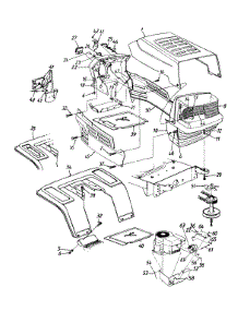 Hood Style 5 / Muffler parts for Ranch King Lawn Tractor 135L675G205 / 1995 from AppliancePartsPros.com