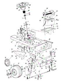 Steering Assembly / Wheels, Front / Axle, Front / Battery / Frame, Lower parts for Ranch King Garden Tractor 143P848H205 / 1993 from AppliancePartsPros.com