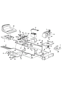 Seat / Frame, Lower / Battery / Fuel Tank parts for Select Series Lawn Tractor 136Q665G713 / 1996 from AppliancePartsPros.com