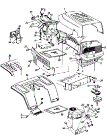 Hood Style 5 parts for Servistar Lawn Tractor 134M675G105 / 1994 from AppliancePartsPros.com