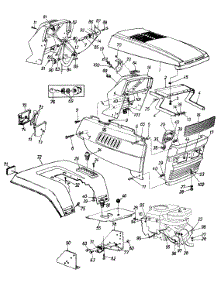 Hood & Fender Assembly parts for Servistar Garden Tractor 145Q849H105 / 1995 from AppliancePartsPros.com