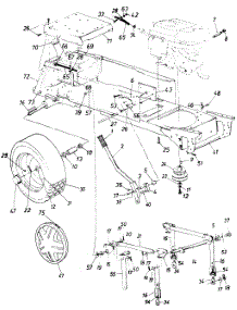 Rear Wheel & Lift Shaft parts for Servistar Garden Tractor 142-849H105 / 1992 from AppliancePartsPros.com
