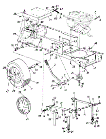 Wheels, Rear / Lift & Hanger Assembly / Muffler / Fuel Tank parts for Tradesman Garden Tractor 145J828P118 / 1995 from AppliancePartsPros.com