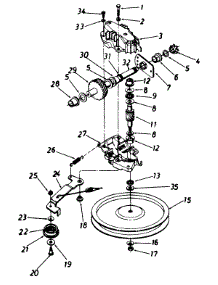 Transmission parts for Turf King Self-Propelled Walk-Behind Mower 124-488F084 / 1994 from AppliancePartsPros.com