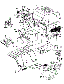 Hood Style 3 parts for Turf Power Lawn Tractor 134M673G095 / 1994 from AppliancePartsPros.com