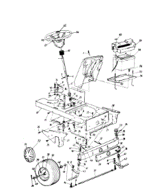 Steering Assembly / Axle, Front / Wheels, Front / Battery / Frame, Lower parts for Turf Power Garden Tractor 143Y839H019 / 1993 from AppliancePartsPros.com