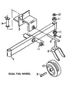 Dual Tail Wheel Assembly parts for White Outdoor Front-Mount Mower 130-002-190 / 1990 from AppliancePartsPros.com