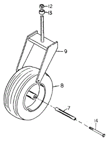 Single Tail Wheel parts for White Outdoor Front-Mount Mower 133-006-190 / 1993 from AppliancePartsPros.com