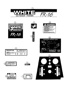 Decals (Body) parts for White Outdoor Front-Mount Mower 135-006-190 / 1995 from AppliancePartsPros.com