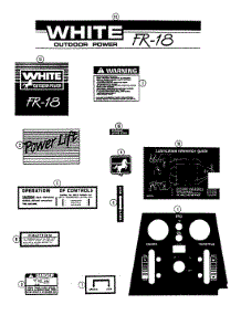 Decals (Body) parts for White Outdoor Front-Mount Mower 136-008-190 / 1996 from AppliancePartsPros.com