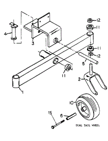 Dual Tail Wheel Assembly parts for White Outdoor Front-Mount Mower 131-013-190 / 1991 from AppliancePartsPros.com