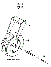 Single Tail Wheel Assembly parts for White Outdoor Front-Mount Mower 131-013-190 / 1991 from AppliancePartsPros.com