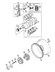 Flywheel, Crankshaft, Pistons & Rings parts for White Outdoor Front-Mount Mower 135-028-190 / 1995 from AppliancePartsPros.com