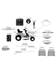 Labels parts for White Outdoor Garden Tractor 14AZ816K190 / 2002 from AppliancePartsPros.com