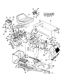 Seat, Battery And Gas Tank parts for White Outdoor Lawn Tractor 136C471F190 / 1996 from AppliancePartsPros.com