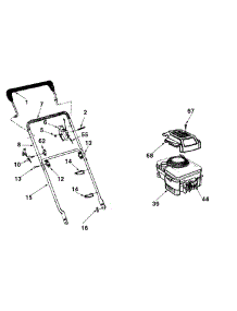 Handle And Shroud parts for White Outdoor Lawn Product 11A-702A190 / 1999 from AppliancePartsPros.com