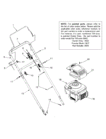 Handle & Controls parts for White Outdoor Push Mower 11C-704A190 / 2001 from AppliancePartsPros.com