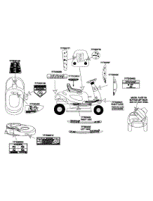 Labels parts for White Outdoor Lawn Tractor 13A-328-190 / 2000 from AppliancePartsPros.com