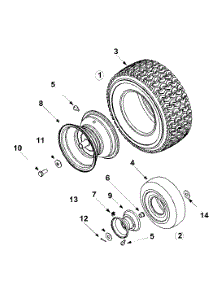 Wheels parts for White Outdoor Lawn Rider 13A-328-190 / 2001 from AppliancePartsPros.com