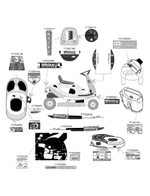 Safety & Decorative Labels Assembly parts for White Outdoor Lawn Rider 13A-344-190 / 2004 from AppliancePartsPros.com