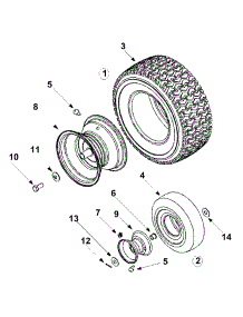 Wheels parts for White Outdoor Lawn Rider 13A-344-190 / 2004 from AppliancePartsPros.com