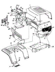 Hood, Grille & Fender Lt-145 parts for White Outdoor Lawn Tractor 13A8693F190 / 1997 from AppliancePartsPros.com