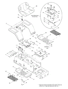 Fender, Seat, Deck Stabilizer parts for White Outdoor Lawn Tractor 13A2682F190 / 2003 from AppliancePartsPros.com