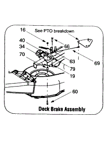 Deck Brake Assembly parts for White Outdoor Lawn Tractor 13AT616H190 / 2000 from AppliancePartsPros.com
