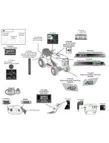 Label Map 42-Inch parts for White Outdoor Lawn Tractor 13AX78TS090 / 2010 from AppliancePartsPros.com