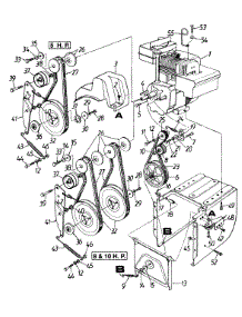 Pulleys, Belts And Belt Cover parts for White Outdoor Snow Blower 313-616E190 / 1993 from AppliancePartsPros.com