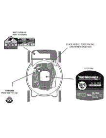 Label Map Yard Machines parts for Yard Machines Push Walk-Behind Mower 11A-414C000 / 2009 from AppliancePartsPros.com