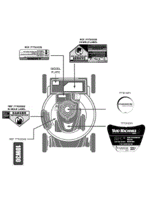Label Map parts for Yard Machines Push Walk-Behind Mower 11A-A22J700 / 2015 from AppliancePartsPros.com